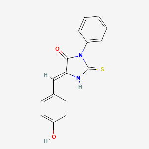 (5Z)-5-[(4-hydroxyphenyl)methylidene]-3-phenyl-2-sulfanylideneimidazolidin-4-one