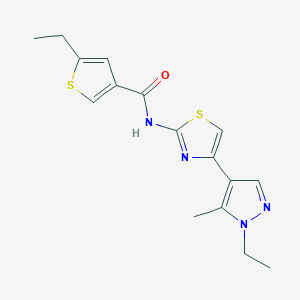 5-ethyl-N-[4-(1-ethyl-5-methyl-1H-pyrazol-4-yl)-1,3-thiazol-2-yl]-3-thiophenecarboxamide