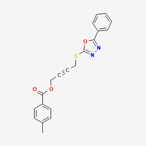 4-[(5-Phenyl-1,3,4-oxadiazol-2-yl)sulfanyl]but-2-yn-1-yl 4-methylbenzoate