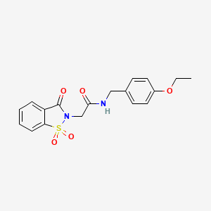 2-(1,1-dioxido-3-oxo-1,2-benzisothiazol-2(3H)-yl)-N-(4-ethoxybenzyl)acetamide