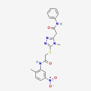 2-{[5-(2-anilino-2-oxoethyl)-4-methyl-4H-1,2,4-triazol-3-yl]thio}-N-(2-methyl-5-nitrophenyl)acetamide