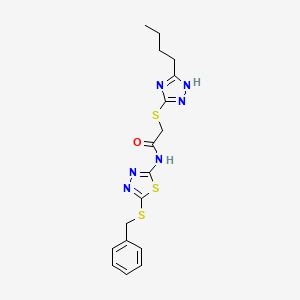 N-[5-(benzylsulfanyl)-1,3,4-thiadiazol-2-yl]-2-[(5-butyl-4H-1,2,4-triazol-3-yl)sulfanyl]acetamide