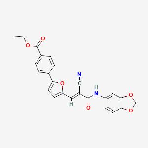 ethyl 4-{5-[3-(1,3-benzodioxol-5-ylamino)-2-cyano-3-oxo-1-propen-1-yl]-2-furyl}benzoate