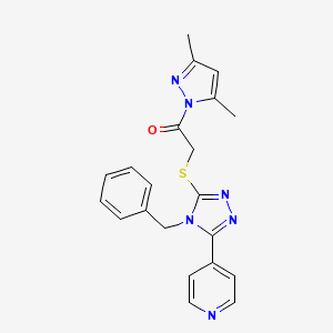 4-(4-benzyl-5-{[2-(3,5-dimethyl-1H-pyrazol-1-yl)-2-oxoethyl]thio}-4H-1,2,4-triazol-3-yl)pyridine