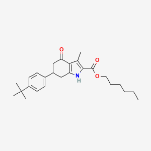 hexyl 6-(4-tert-butylphenyl)-3-methyl-4-oxo-4,5,6,7-tetrahydro-1H-indole-2-carboxylate