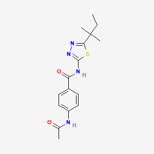 4-acetamido-N-[5-(2-methylbutan-2-yl)-1,3,4-thiadiazol-2-yl]benzamide