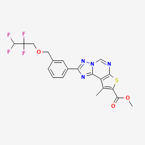 methyl 9-methyl-2-{3-[(2,2,3,3-tetrafluoropropoxy)methyl]phenyl}thieno[3,2-e][1,2,4]triazolo[1,5-c]pyrimidine-8-carboxylate