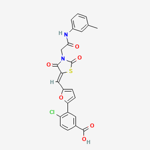 4-chloro-3-{5-[(3-{2-[(3-methylphenyl)amino]-2-oxoethyl}-2,4-dioxo-1,3-thiazolidin-5-ylidene)methyl]-2-furyl}benzoic acid