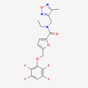 N-ethyl-N-[(4-methyl-1,2,5-oxadiazol-3-yl)methyl]-5-[(2,3,5,6-tetrafluorophenoxy)methyl]-2-furamide