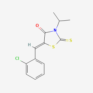 (5Z)-5-[(2-CHLOROPHENYL)METHYLIDENE]-3-(PROPAN-2-YL)-2-SULFANYLIDENE-1,3-THIAZOLIDIN-4-ONE