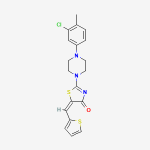 (5E)-2-[4-(3-chloro-4-methylphenyl)piperazin-1-yl]-5-(thiophen-2-ylmethylidene)-1,3-thiazol-4(5H)-one