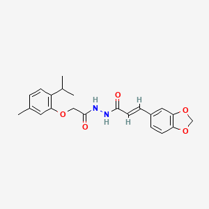 N'-[(2E)-3-(2H-1,3-BENZODIOXOL-5-YL)PROP-2-ENOYL]-2-[5-METHYL-2-(PROPAN-2-YL)PHENOXY]ACETOHYDRAZIDE