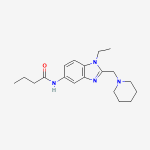 molecular formula C19H28N4O B4868826 N-{1-Ethyl-2-[(piperidin-1-YL)methyl]-1H-1,3-benzodiazol-5-YL}butanamide 