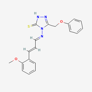 4-{[(E,2E)-3-(2-methoxyphenyl)-2-propenylidene]amino}-5-(phenoxymethyl)-4H-1,2,4-triazole-3-thiol