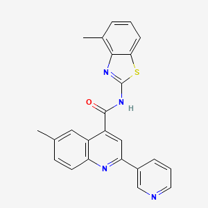 6-methyl-N-(4-methyl-1,3-benzothiazol-2-yl)-2-(pyridin-3-yl)quinoline-4-carboxamide