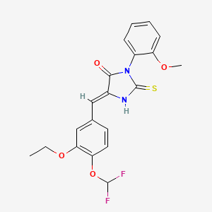 4-{(Z)-1-[4-(DIFLUOROMETHOXY)-3-ETHOXYPHENYL]METHYLIDENE}-1-(2-METHOXYPHENYL)-2-SULFANYL-1H-IMIDAZOL-5-ONE