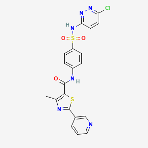 molecular formula C20H15ClN6O3S2 B4868902 N-(4-{[(6-CHLORO-3-PYRIDAZINYL)AMINO]SULFONYL}PHENYL)-4-METHYL-2-(3-PYRIDYL)-1,3-THIAZOLE-5-CARBOXAMIDE 