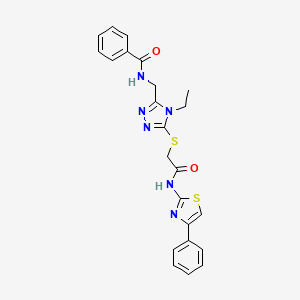 N-[[4-ethyl-5-[2-oxo-2-[(4-phenyl-1,3-thiazol-2-yl)amino]ethyl]sulfanyl-1,2,4-triazol-3-yl]methyl]benzamide