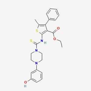 ethyl 2-({[4-(3-hydroxyphenyl)-1-piperazinyl]carbonothioyl}amino)-5-methyl-4-phenyl-3-thiophenecarboxylate