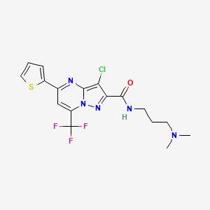 3-CHLORO-N~2~-[3-(DIMETHYLAMINO)PROPYL]-5-(2-THIENYL)-7-(TRIFLUOROMETHYL)PYRAZOLO[1,5-A]PYRIMIDINE-2-CARBOXAMIDE