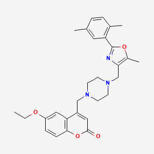 molecular formula C29H33N3O4 B4869032 4-[(4-{[2-(2,5-dimethylphenyl)-5-methyl-1,3-oxazol-4-yl]methyl}piperazin-1-yl)methyl]-6-ethoxy-2H-chromen-2-one 