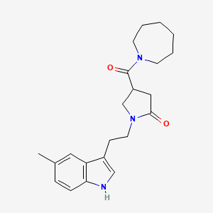 molecular formula C22H29N3O2 B4869039 4-(azepan-1-ylcarbonyl)-1-[2-(5-methyl-1H-indol-3-yl)ethyl]pyrrolidin-2-one 