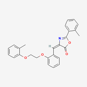 molecular formula C26H23NO4 B4869053 (4E)-4-[[2-[2-(2-methylphenoxy)ethoxy]phenyl]methylidene]-2-(2-methylphenyl)-1,3-oxazol-5-one 