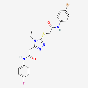 molecular formula C20H19BrFN5O2S B4869075 2-[5-({2-[(4-bromophenyl)amino]-2-oxoethyl}sulfanyl)-4-ethyl-4H-1,2,4-triazol-3-yl]-N-(4-fluorophenyl)acetamide 