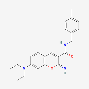 7-(DIETHYLAMINO)-2-IMINO-N-[(4-METHYLPHENYL)METHYL]-2H-CHROMENE-3-CARBOXAMIDE