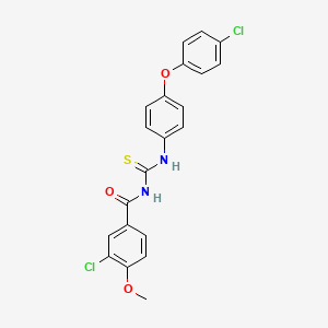 3-chloro-N-({[4-(4-chlorophenoxy)phenyl]amino}carbonothioyl)-4-methoxybenzamide