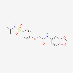 molecular formula C19H22N2O6S B4869127 N-(2H-1,3-BENZODIOXOL-5-YL)-2-{2-METHYL-4-[(PROPAN-2-YL)SULFAMOYL]PHENOXY}ACETAMIDE 