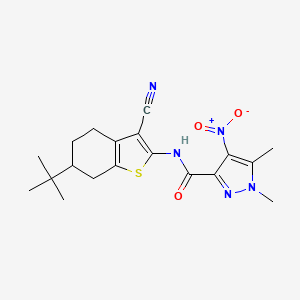 N-[6-(TERT-BUTYL)-3-CYANO-4,5,6,7-TETRAHYDRO-1-BENZOTHIOPHEN-2-YL]-1,5-DIMETHYL-4-NITRO-1H-PYRAZOLE-3-CARBOXAMIDE