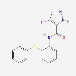 4-IODO-N~3~-[2-(PHENYLSULFANYL)PHENYL]-1H-PYRAZOLE-3-CARBOXAMIDE