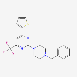 2-(4-Benzylpiperazin-1-yl)-4-(thiophen-2-yl)-6-(trifluoromethyl)pyrimidine