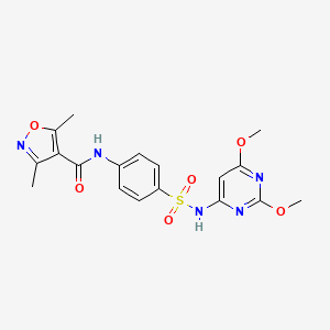 molecular formula C18H19N5O6S B4869209 N-{4-[(2,6-DIMETHOXY-4-PYRIMIDINYL)SULFAMOYL]PHENYL}-3,5-DIMETHYL-4-ISOXAZOLECARBOXAMIDE 