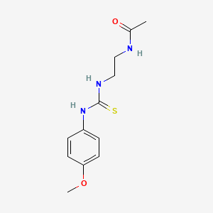 molecular formula C12H17N3O2S B4869216 N-[2-({[(4-methoxyphenyl)amino]carbonothioyl}amino)ethyl]acetamide 