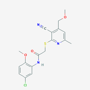 N-(5-chloro-2-methoxyphenyl)-2-{[3-cyano-4-(methoxymethyl)-6-methylpyridin-2-yl]sulfanyl}acetamide