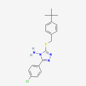 molecular formula C19H21ClN4S B4869241 3-[(4-tert-butylbenzyl)thio]-5-(4-chlorophenyl)-4H-1,2,4-triazol-4-amine 