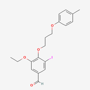 molecular formula C19H21IO4 B4869256 3-ethoxy-5-iodo-4-[3-(4-methylphenoxy)propoxy]benzaldehyde 