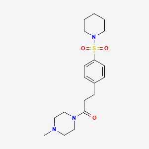 molecular formula C19H29N3O3S B4869266 1-(4-METHYLPIPERAZIN-1-YL)-3-[4-(PIPERIDINE-1-SULFONYL)PHENYL]PROPAN-1-ONE 