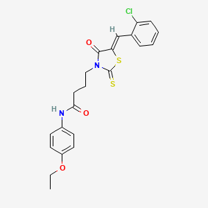 molecular formula C22H21ClN2O3S2 B4869272 4-[5-(2-chlorobenzylidene)-4-oxo-2-thioxo-1,3-thiazolidin-3-yl]-N-(4-ethoxyphenyl)butanamide 