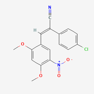 molecular formula C17H13ClN2O4 B4869308 2-(4-chlorophenyl)-3-(2,4-dimethoxy-5-nitrophenyl)acrylonitrile 