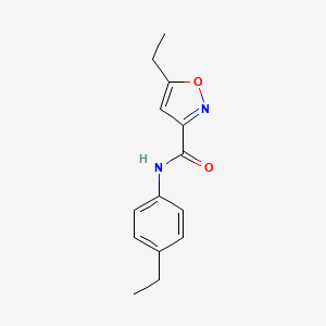 molecular formula C14H16N2O2 B4869318 5-ethyl-N-(4-ethylphenyl)-3-isoxazolecarboxamide 