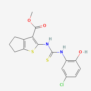 methyl 2-({[(5-chloro-2-hydroxyphenyl)amino]carbonothioyl}amino)-5,6-dihydro-4H-cyclopenta[b]thiophene-3-carboxylate