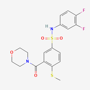 N-(3,4-difluorophenyl)-4-(methylthio)-3-(4-morpholinylcarbonyl)benzenesulfonamide