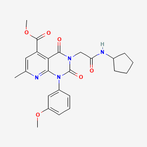 molecular formula C24H26N4O6 B4869345 METHYL 3-[(CYCLOPENTYLCARBAMOYL)METHYL]-1-(3-METHOXYPHENYL)-7-METHYL-2,4-DIOXO-1H,2H,3H,4H-PYRIDO[2,3-D]PYRIMIDINE-5-CARBOXYLATE 