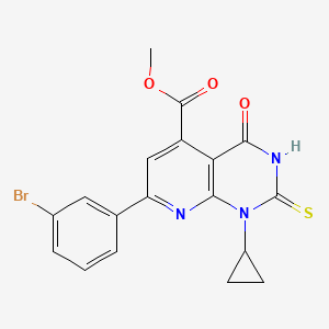 molecular formula C18H14BrN3O3S B4869353 Methyl 7-(3-bromophenyl)-1-cyclopropyl-4-oxo-2-sulfanyl-1,4-dihydropyrido[2,3-d]pyrimidine-5-carboxylate 