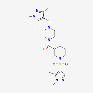 molecular formula C21H33N7O3S B4869354 {4-[(1,3-DIMETHYL-1H-PYRAZOL-4-YL)METHYL]PIPERAZINO}{1-[(1,5-DIMETHYL-1H-PYRAZOL-4-YL)SULFONYL]-3-PIPERIDYL}METHANONE 