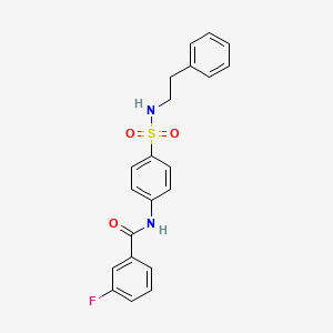 molecular formula C21H19FN2O3S B4869362 3-fluoro-N-{4-[(2-phenylethyl)sulfamoyl]phenyl}benzamide 