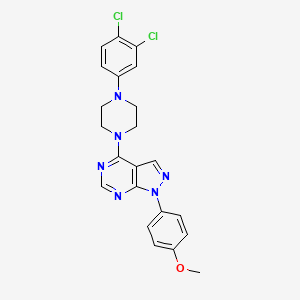 molecular formula C22H20Cl2N6O B4869371 1-(3,4-dichlorophenyl)-4-[1-(4-methoxyphenyl)-1H-pyrazolo[3,4-d]pyrimidin-4-yl]piperazine 